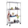 Templeton 4 Tier Wire Shelving Rack with Wheels Chrome 48 x 18 x 72 in TE575112